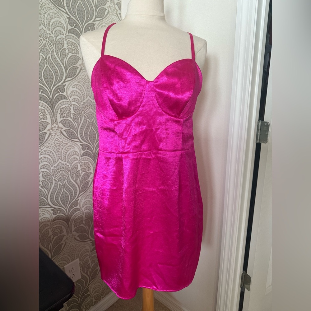 Wild Fable Fuchsia Satin Chemise